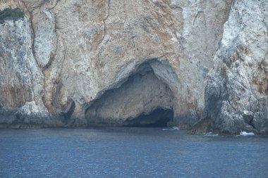 Lefkada, İyon Adaları, Yunanistan 'ın kıyı şeridinin inanılmaz panoramik manzarası