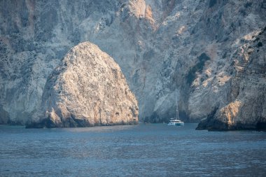 Lefkada, İyon Adaları, Yunanistan 'ın kıyı şeridinin inanılmaz panoramik manzarası