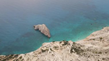 Lefkada, İyon Adaları, Yunanistan 'ın kıyı şeridinin inanılmaz panoramik manzarası