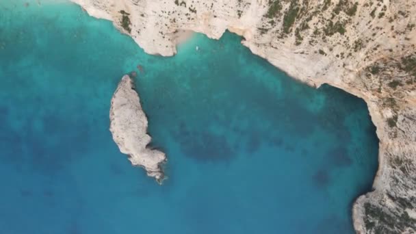 Csodálatos Légi Panoráma Partvonalra Lefkada Jón Szigetek Görögország — Stock videók