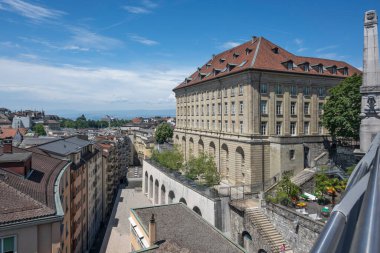 Eski şehir Lozan 'ın Panoraması, Vaud Kantonu, İsviçre