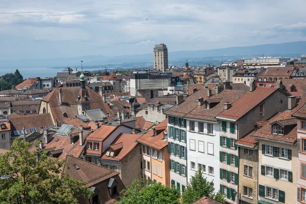 Панорама Старого Города Лозанна Кантон Швейцария — стоковое фото