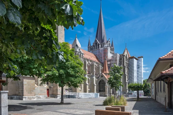 Eski şehir Lozan 'ın Panoraması, Vaud Kantonu, İsviçre