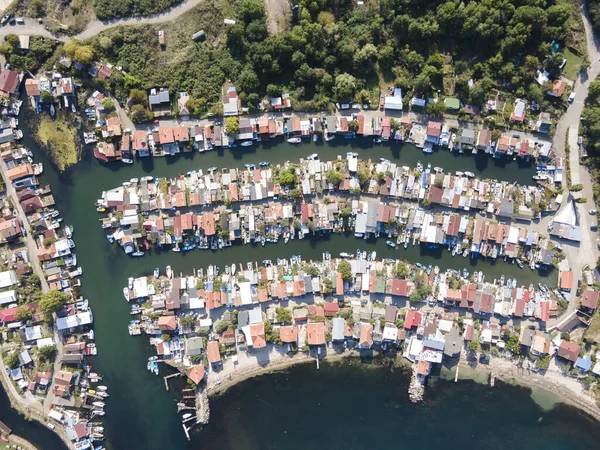Aerial Panorama Chengene Skele Fishing Village Ribarsko Selishte City Burgas — Stock Photo, Image