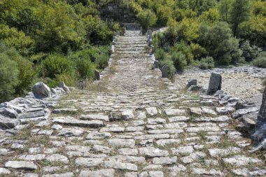 Pindus Dağları 'ndaki Ortaçağ Plakidas (Kalogeriko) Köprüsü, Zagori, Epirus, Yunanistan