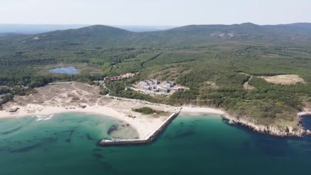 Amazing Aerial View Arkutino Beach Burgas Region Bulgaria — Stock Video