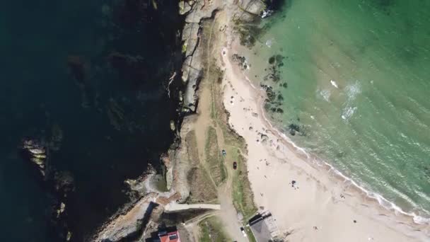 Vista Aerea Della Costa Del Mar Nero Vicino Villaggio Lozenets — Video Stock