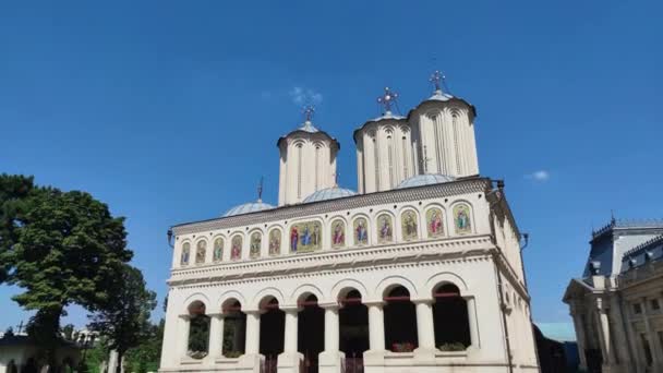 Palácio Patriarcal Catedral Dos Santos Constantino Helena Cidade Bucareste Romênia — Vídeo de Stock