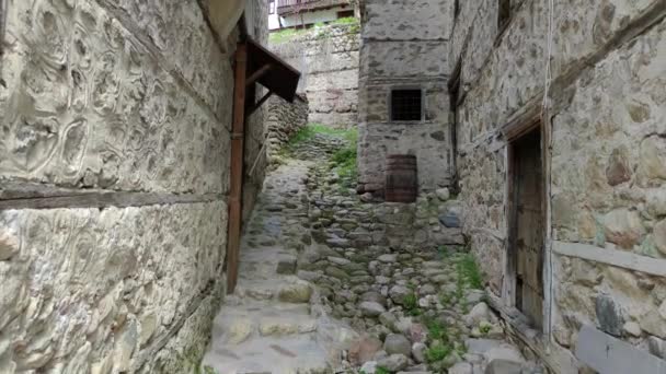 Tipikus Utca Régi Házak Történelmi Város Melnik Blagoevgrad Régió Bulgária — Stock videók
