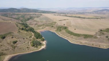 Oslome barajının hava manzarası, Pernik Bölgesi, Bulgaristan