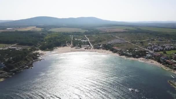 Vue Aérienne Côte Mer Noire Près Plage Arapya Région Burgas — Video