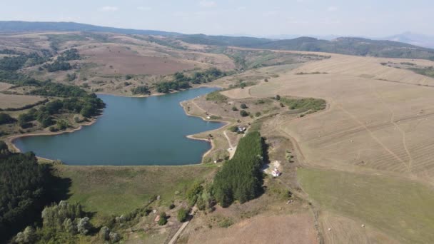 Flygfoto Över Oslome Dammen Pernikregionen Bulgarien — Stockvideo