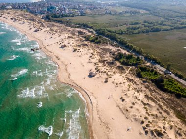Bulgaristan 'ın Burgaz Bölgesi, Perla plajının şaşırtıcı hava manzarası