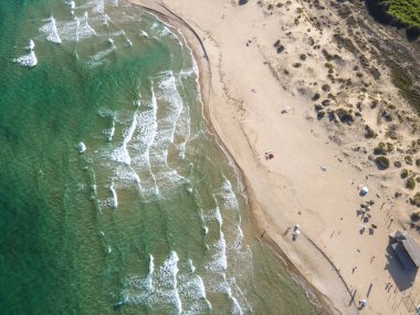 Bulgaristan 'ın Burgaz Bölgesi, Perla plajının şaşırtıcı hava manzarası