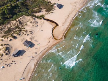 Bulgaristan 'ın Burgaz Bölgesi, Perla plajının şaşırtıcı hava manzarası