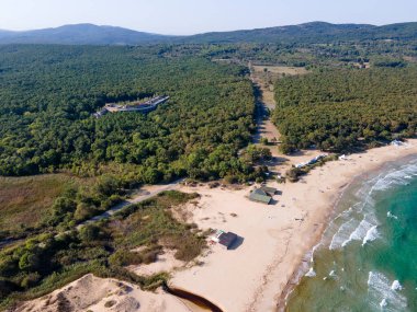 Bulgaristan 'ın Burgaz Bölgesi, Perla plajının şaşırtıcı hava manzarası