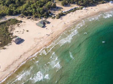 Bulgaristan 'ın Burgaz Bölgesi, Perla plajının şaşırtıcı hava manzarası