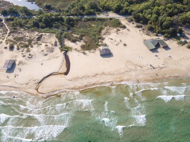 Bulgaristan 'ın Burgaz Bölgesi, Perla plajının şaşırtıcı hava manzarası