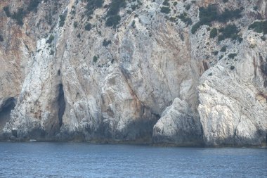 Lefkada, İyon Adaları, Yunanistan 'ın kıyı şeridinin inanılmaz panoramik manzarası