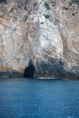 Lefkada, İyon Adaları, Yunanistan 'ın kıyı şeridinin inanılmaz panoramik manzarası
