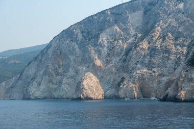 Lefkada, İyon Adaları, Yunanistan 'ın kıyı şeridinin inanılmaz panoramik manzarası