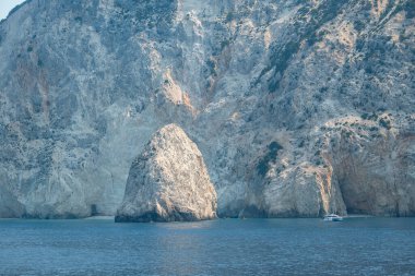 Lefkada, İyon Adaları, Yunanistan 'ın kıyı şeridinin inanılmaz panoramik manzarası