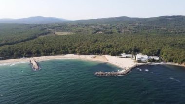 Bulgaristan 'ın Burgaz Bölgesi, Perla plajının şaşırtıcı hava manzarası 