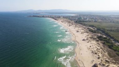 Bulgaristan 'ın Burgaz Bölgesi, Perla plajının şaşırtıcı hava manzarası 