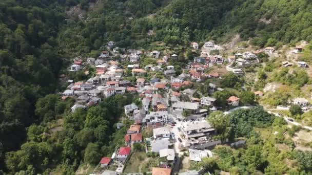 Bulgaristan Blagoevgrad Bölgesinin Delchevo Köyünün Hava Manzarası — Stok video