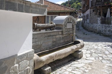 19. yüzyıldan kalma otantik evleri olan Delchevo köyü, Blagoevgrad bölgesi, Bulgaristan