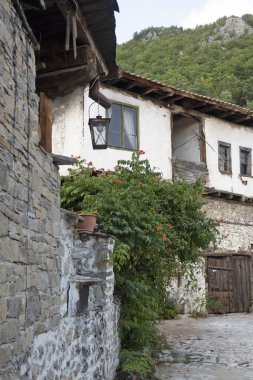 19. yüzyıldan kalma otantik evleri olan Delchevo köyü, Blagoevgrad bölgesi, Bulgaristan