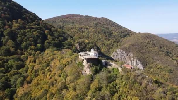 Aerial View Medieval Glozhene Monastery Saint George Lovech Region Bulgaria — Stock Video