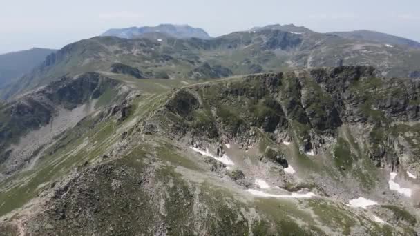 Aerial Summer View Rila Mountain Malyovitsa Peak Bulgaria — วีดีโอสต็อก