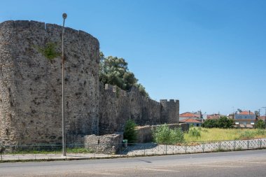 Antik Ambrakya 'nın Arta kalesi, Epirus, Yunanistan' ın panoramik manzarası