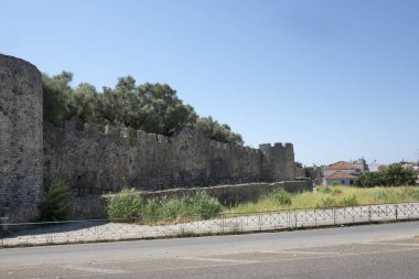 Antik Ambrakya 'nın Arta kalesi, Epirus, Yunanistan' ın panoramik manzarası