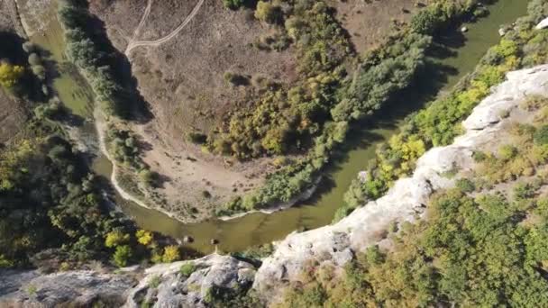 Vista Aérea Incrível Aglen Canyon Rio Vit Região Lovech Bulgária — Vídeo de Stock