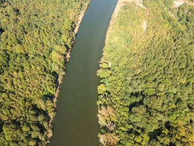Bulgaristan 'ın Veleka Sahili, Sinemorets, Burgaz Bölgesi yakınlarındaki Karadeniz kıyılarının hava manzarası