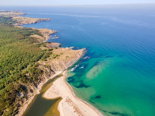 stock image Aerial view of Black sea coast near Veleka Beach, Sinemorets,  Burgas Region, Bulgaria