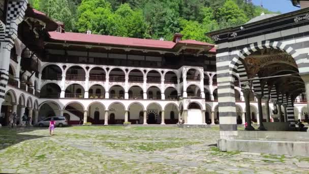 Rila Monastery Bulgaria June 2021 Biara Ortodoks Santo Ivan Yohanes — Stok Video
