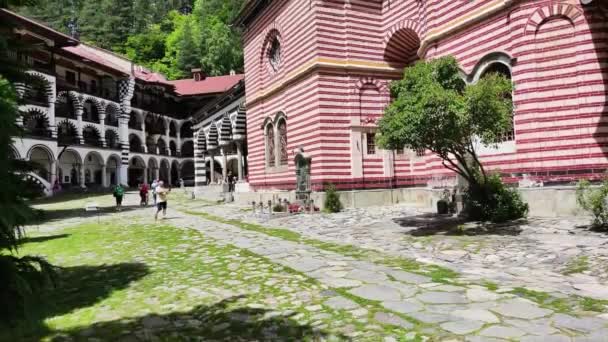 Rila Monastery Bułgaria Czerwca 2021 Cerkiew Iwana Jana Rili Klasztor — Wideo stockowe