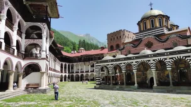 Rila Monasteri Bulgaria Haziran 2021 Rila Ortodoks Manastırı Rila Manastırı — Stok video