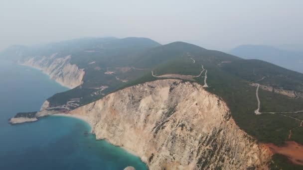 Vue Aérienne Imprenable Sur Littoral Lefkada Iles Ioniennes Grèce — Video