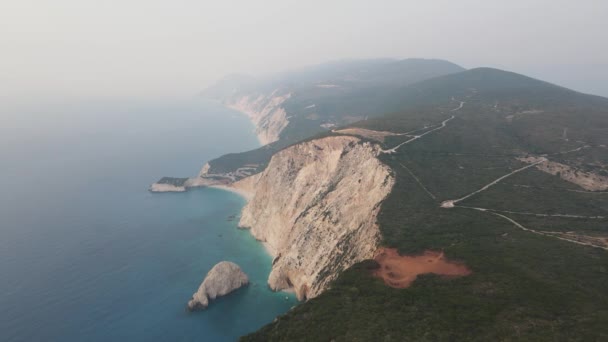 Incredibile Vista Panoramica Aerea Della Costa Lefkada Isole Ionie Grecia — Video Stock