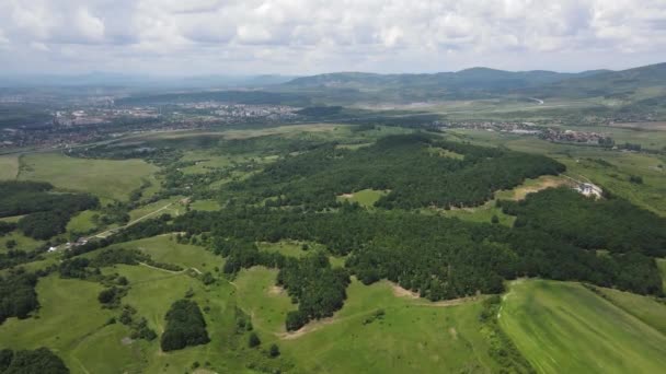 Amazing Aerial View Vitosha Mountain Közelében Village Rudartsi Pernik Régió — Stock videók