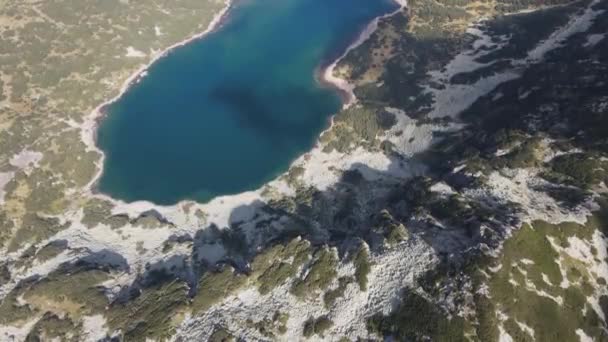 Amazing Aerial View Stinky Lake Smradlivoto Lake Rila Mountain Bulgaria — Stock Video