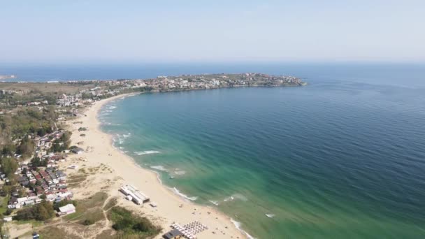Vista Aérea Playa Smokinya Cerca Sozopol Región Burgas Bulgaria — Vídeo de stock