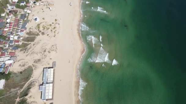 Flygfoto Över Smokinya Beach Nära Sozopol Burgas Region Bulgarien — Stockvideo