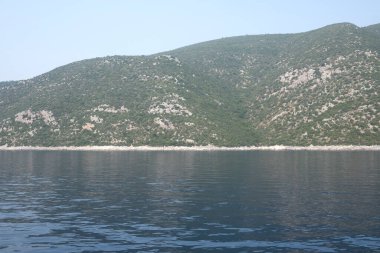 Lefkada, İyon Adaları, Yunanistan 'ın kıyı şeridinin inanılmaz panoramik manzarası