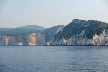 Lefkada, İyon Adaları, Yunanistan 'ın kıyı şeridinin inanılmaz panoramik manzarası