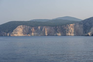 Lefkada, İyon Adaları, Yunanistan 'ın kıyı şeridinin inanılmaz panoramik manzarası